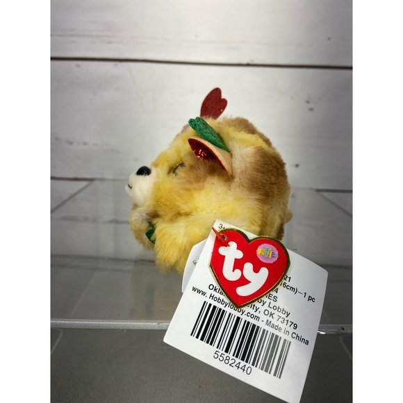 The Ty Puffies Collection Mini Fudge The Christmas Reindeer - Picture 3 of 8